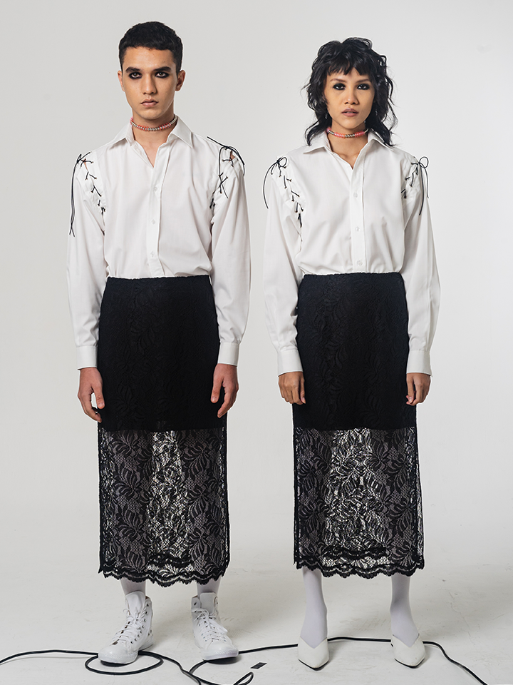 SS22 Black Brocade Skirt 311
