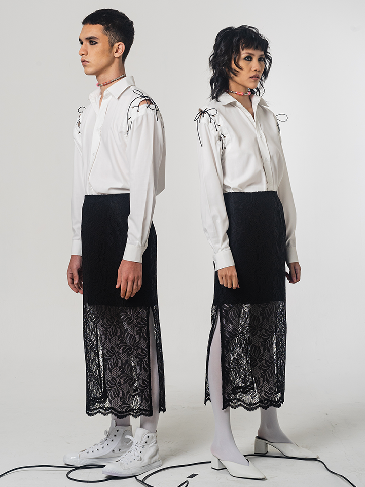 SS22 Black Brocade Skirt 311