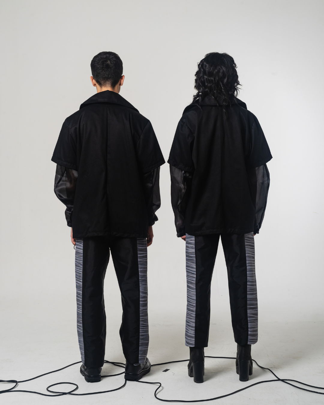 SS22 Black Drill Organza Jacket 511
