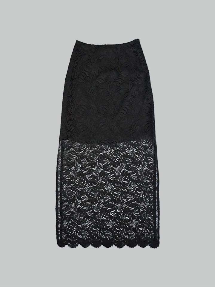 SS22 Black Brocade Skirt 311