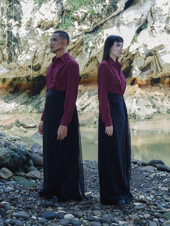 FW22 Draped Black Skirt 301