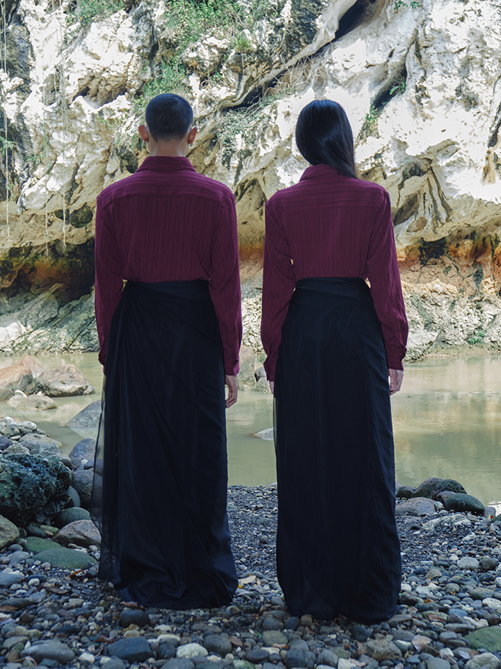 FW22 Draped Black Skirt 301